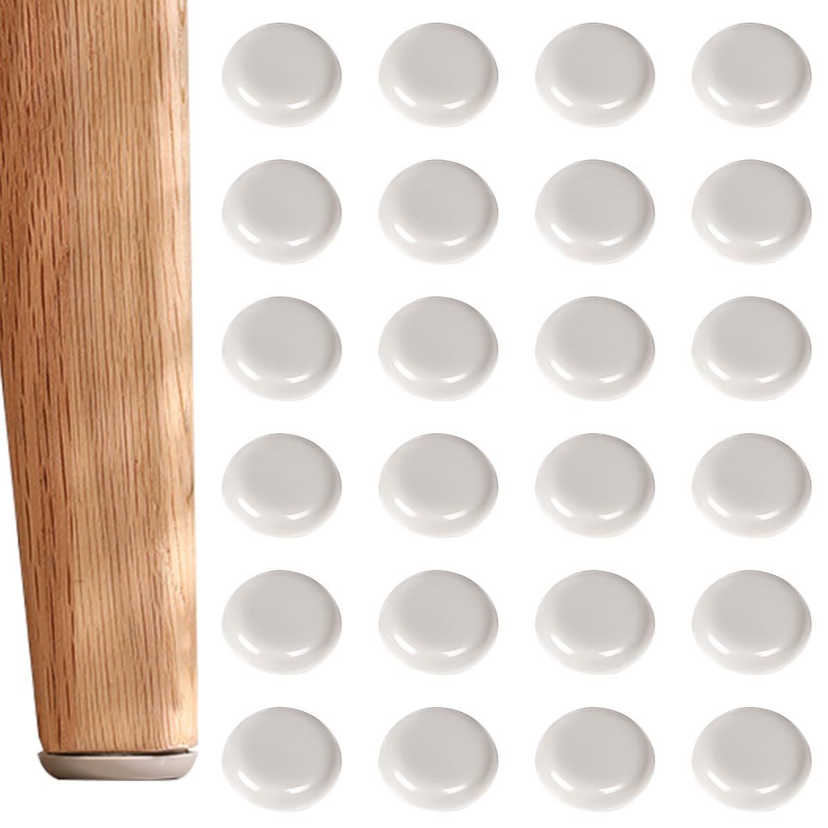 HASTHIP Furniture Sliders for Carpet with Self Stick EVA Foam Adhesive | 24 pcs 1 inch Felt Glides