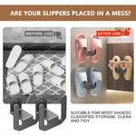 HASTHIP Slippers Holder for Bathroom with Dual Hook No Drill Adhesive Design | 2Pcs Carbon Steel Space Saver Organizer