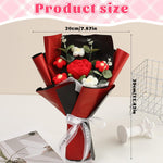 HASTHIP Crochet Mini Rose Flower Bouquet for Wedding and Desk Decor with String Lights