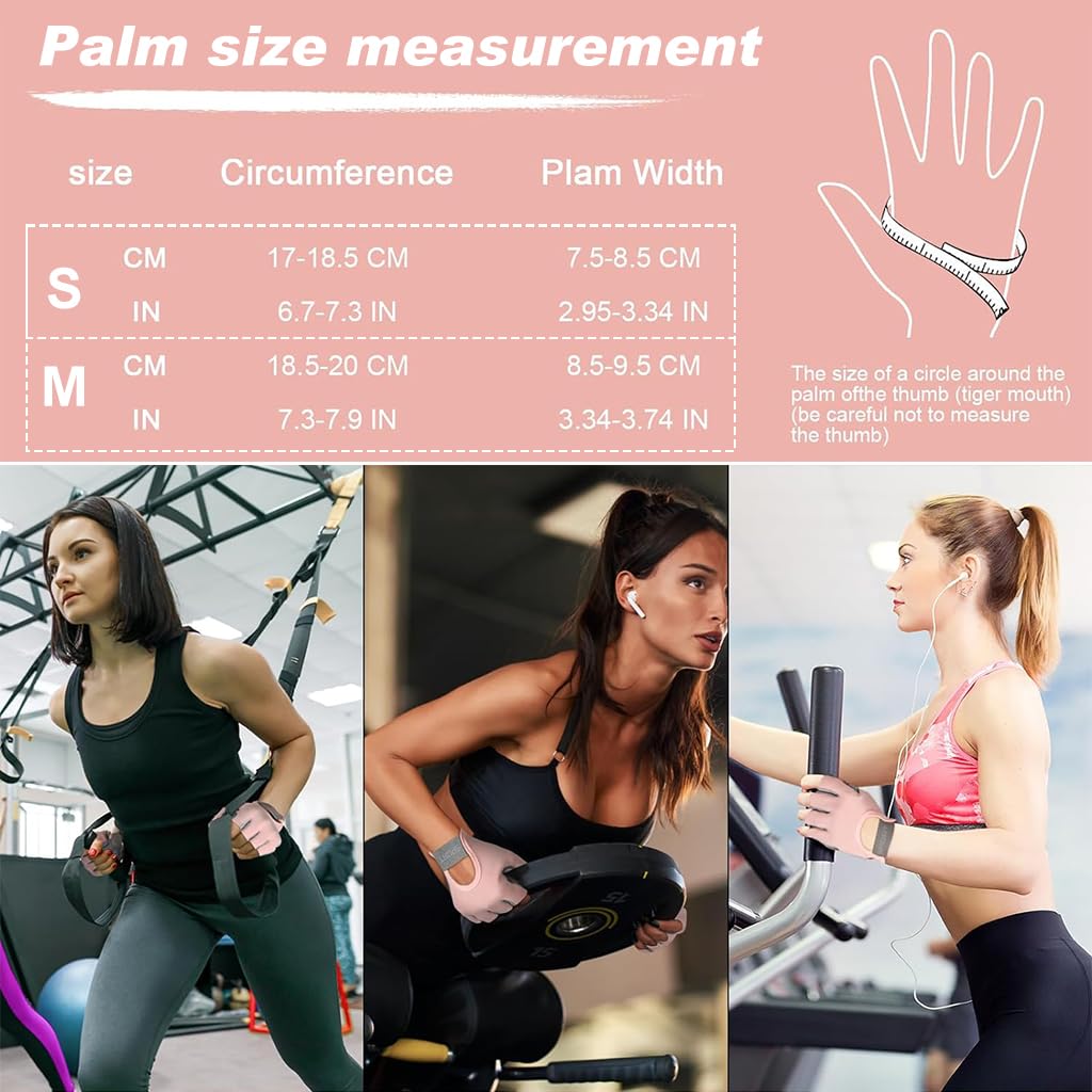 HASTHIP® Women Workout Gloves Women CrossFit Gloves Gym Gloves with Anti Slip Silione Pad Palm Design