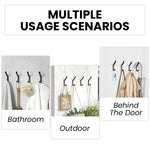 HASTHIP Wall Hooks for Home Use featuring Dual Hook Design and Zinc Alloy Material | 2Pcs Black