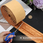 HASTHIP Peel Stick 3D Foam Molding Trim for Home Decor featuring Floral Embossing 2.3 m x 7.8 cm Brown 2pcs