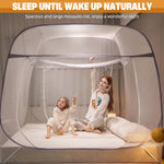 HASTHIP Pop Up Mosquito Net Tent for Double Bed with Dual Zip Doors and Mattress Straps | 200×150×150 cm Breathable Mesh Blue