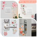 HASTHIP Wall Switch Decals for Home Decor featuring 3Pcs PVC Self‑Adhesive Flower Stickers