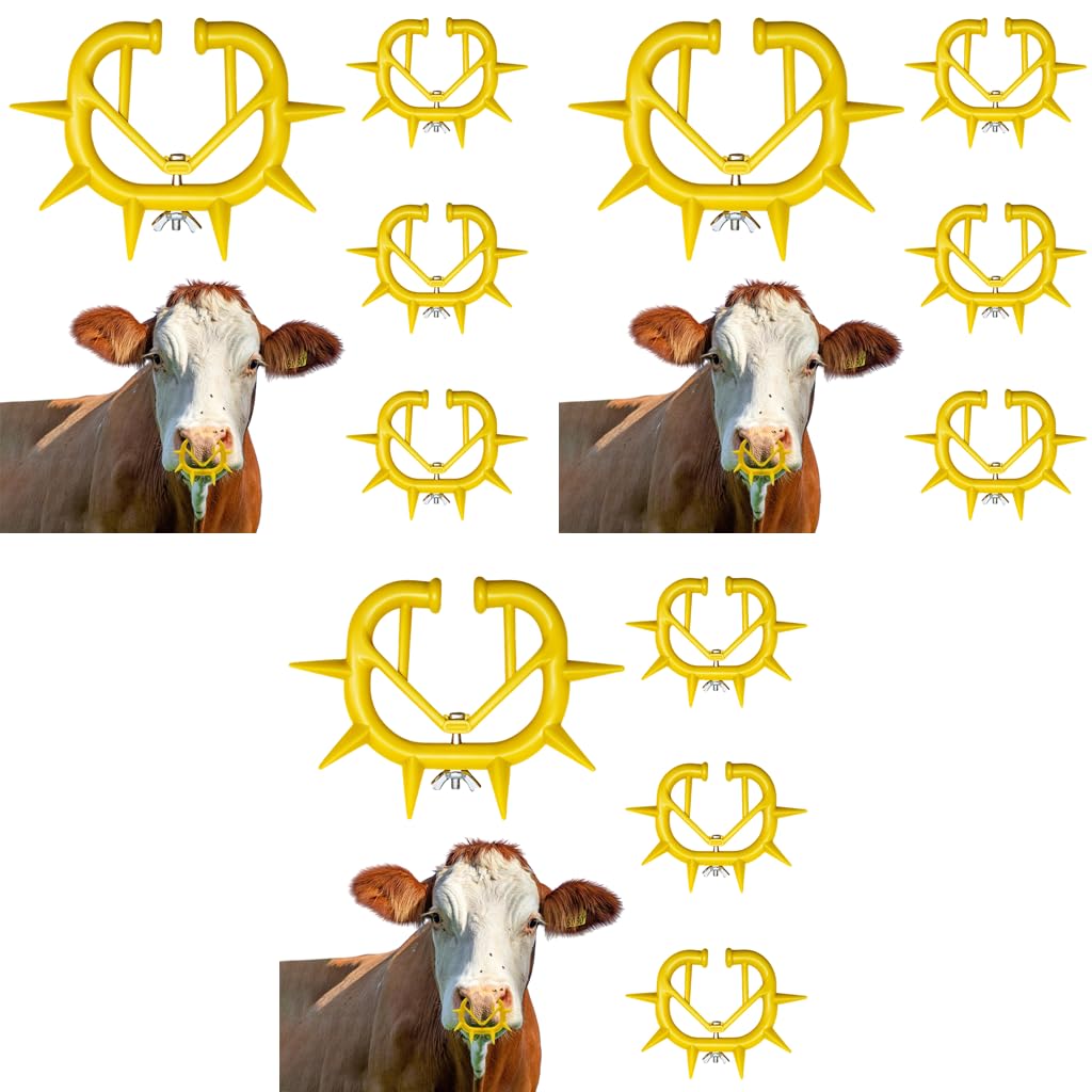 HASTHIP Cattle Weaning Rings 12pcs featuring Screw Fix Adjustable Design in Plastic PVC