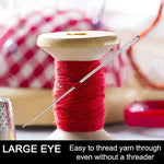 HASTHIP Sewing Needle Set for Leather Craft with Thread Cutter and Thimble | 25pcs 5 Sizes Stainless Steel