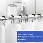 HASTHIP Shower Curtain Hooks Set of 12 with Snap On Design and Rust Resistant Black Finish