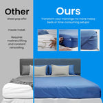 HASTHIP Fitted Sheet Fasteners Set for Secure Bed Corners with Curved Clamp Design Pack of 4
