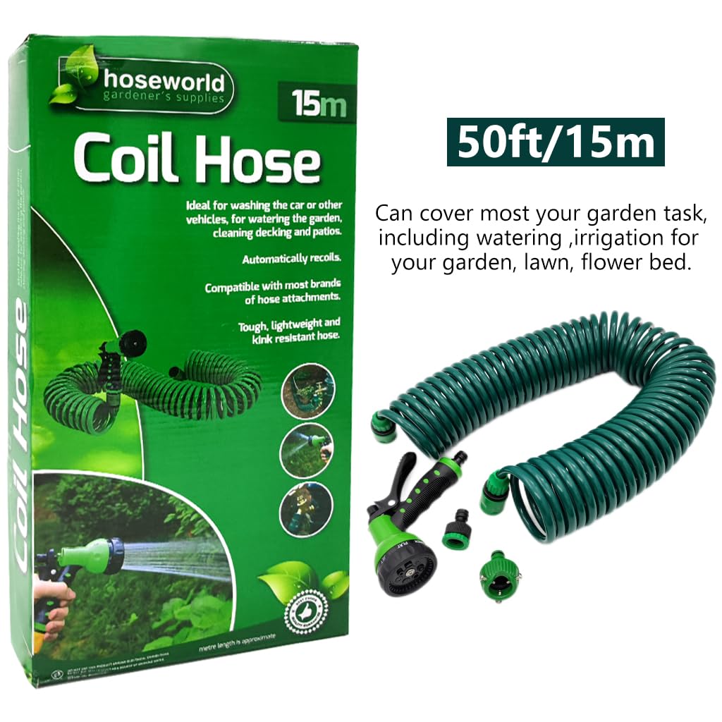 HASTHIP Garden Hose Pipe for Watering and Cleaning with 7 Function Sprayer Gun | 50ft Expandable EVA Flexible Hose