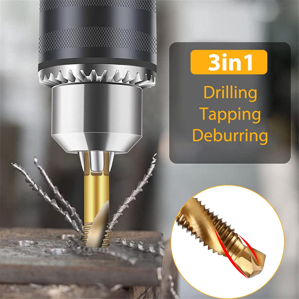 HASTHIP Drill Tap Bit Set for Metal | 7 Pcs M3-M10 with 1/4 in Hex Shank and HSS 4341