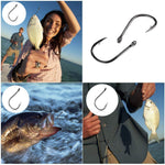 Proberos® 500pcs High Carbon Steel Fishing Hooks with Plastic Box, 10 Sizes Fish Hook with Barbs for Freshwater/Seawater, 3# - 12#(50pcs/ Size)