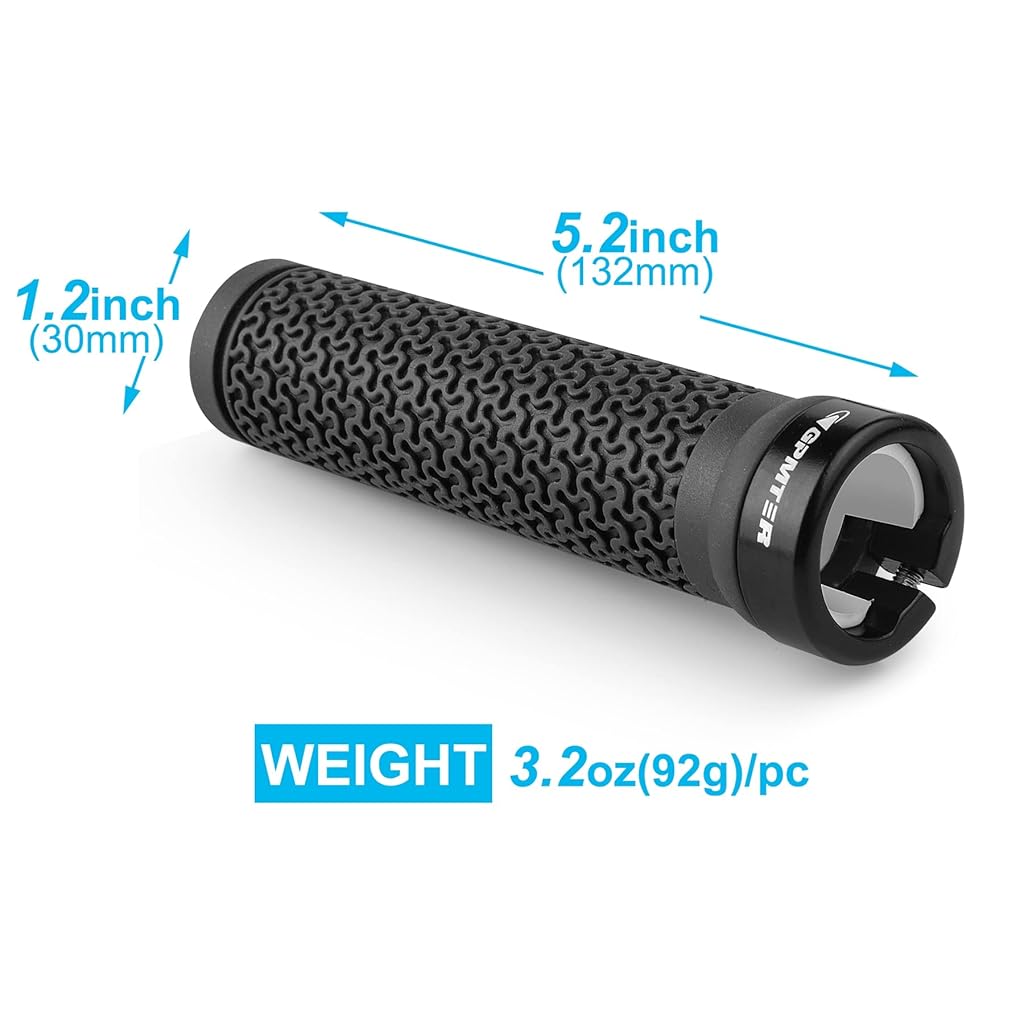 HASTHIP® Bike Handlebar Grips, Single Lock on Bicycle Handle Bar, for BMX, Mountain, MTB, Beach Cruiser, Scooter, Folding Bike, Soft Non-Slip-Rubber Hand Grip Comfortable Ergonomic-Black