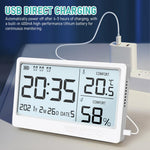 HASTHIP LCD Digital Thermometer Hygrometer for Home and Office with 5 in Backlight Screen | USB Rechargeable Indoor Temperature and Humidity Monitor