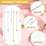 HASTHIP® 12 Piezas Cierres Magnéticos para Joyería y Extensores de Collares de Oro y Plata,Cadenas Ajustables Diferentes Tamaños Estilos,Extensores Cierres Magnéticos Resistentes