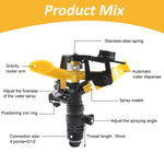 HASTHIP Water Sprinkler for Garden Lawn with Pulsating Impact Head 60 ft Coverage | 2 Pcs Plastic Adjustable Sprayer