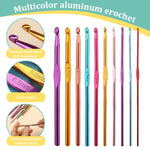 Aluminium 54Pcs Crochet Needles Set,Ergonomic Crochet Hooks Kit With Storage Case,Crochet Hooks Needles Set Stitch Marker Diy Craft Hand Knitting Craft Art Tools For Beginners,Assorted