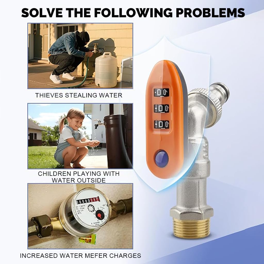 HASTHIP Garden Faucet for Outdoor Use with 4 Digit Lock and Full Copper Construction | 3/4 in NPT Thread