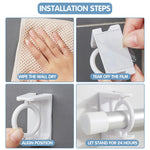 HASTHIP Curtain Rod Bracket for Wall and Shower Use featuring Rotating Round Hook | 6Pcs ABS Self Adhesive Holders