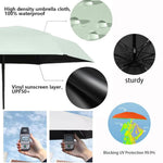 HASTHIP® UPF 50+ Compact Travel Umbrella,Lightweight Folding Sun & Rain Umbrella with Black Coated Liner,Windproof Fiberglass Ribs Water-Resistant Portable Mini Purple