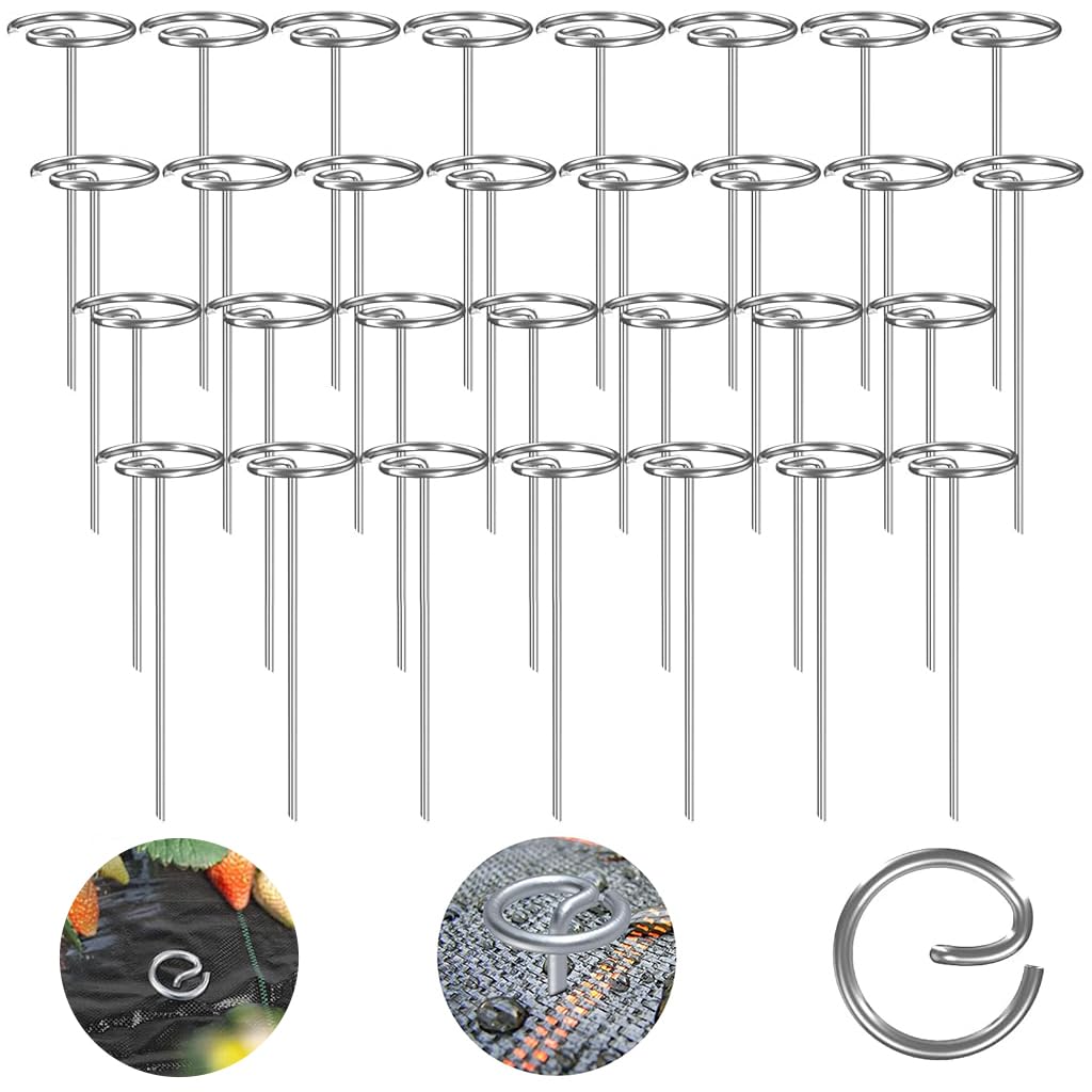 HASTHIP Garden Landscape Staples for Securing Fabric and Tents 30 pcs | Steel E Shape 5.9 in