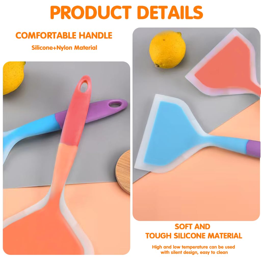 HASTHIP Silicone Spatula for Cooking with 4.7 Inch Wide Head and 450°F Heat Resistance | Food Grade Nonstick Utensils