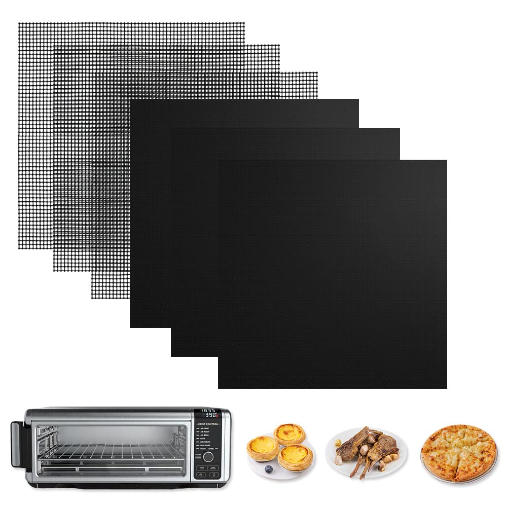 HASTHIP Oven Liners for Bottom of Oven with 12x12 inch Pre Cut Square Sheets | Includes 3 Air Fryer Liners and 3 Mesh Sheets