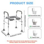 HASTHIP Adjustable Toilet Seat Riser with Handrails and Padded Seat