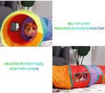 HASTHIP® Túnel para Gatos Interior y Exterior,Juguete Interactivo para Mascotas,Túnel Plegable y Espacioso con Ventanas Cama de Juego Gatos Gatitos Cachorros Conejos (2 Vías)