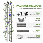 HASTHIP® 120CM Trellis for Climbing Plants, Plastic Climber Support for Plants, Adjustable Connectable Round Plant Support Sticks, Plant Support for Climbers, for Clematis, Roses, Tomatoes, Ivy