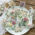 HASTHIP® 60 Washi Tape Paper Sticker Vintage Plant Bird Sticker Flower Sticker for DIY Scrapbooking Diary Albums Tea Cup Laptop Notebook Decoration (Flower and Bird)
