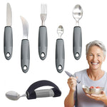 HASTHIP Adaptive Utensils 5pcs for Hand Tremors and Arthritis featuring Bendable Heads and Anti Slip Handles