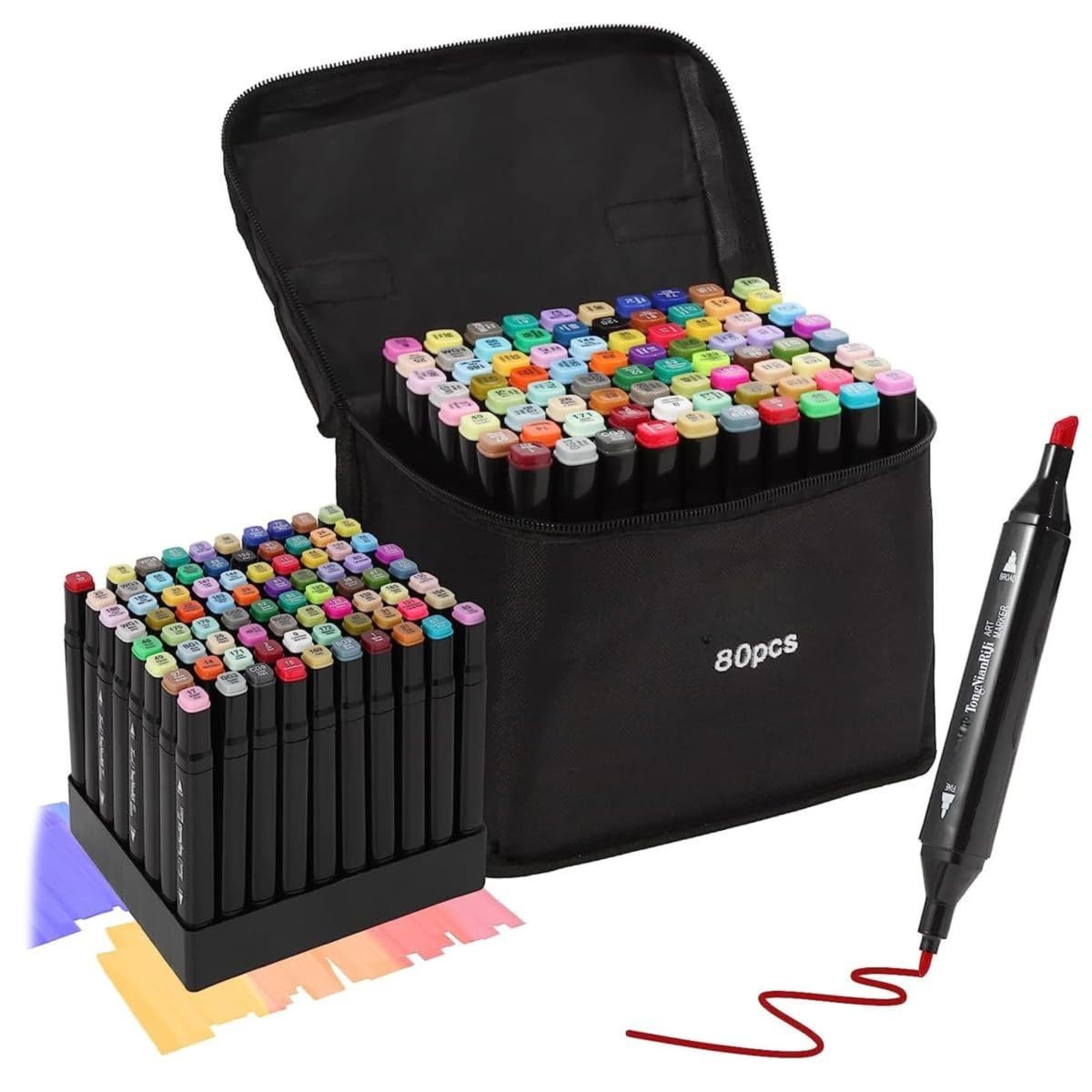 HASTHIP Paint Pens for Rock Glass and Wood Painting with 12 Oil-Based Quick-Dry Colors | Waterproof Permanent Markers