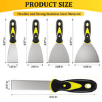 HASTHIP Putty Scraper Set for Drywall Repair featuring Anti Slip Handles and 5 Stainless Steel Blades