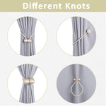HASTHIP Magnetic Curtain Tiebacks for Home and Office Featuring 40cm Rope & Anti Rust Magnets | 8Pcs Beige Set