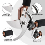 HASTHIP Hand Pruner Cutter for Gardening with Safety Lock and High Hardness Steel Blades