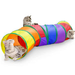 HASTHIP® Túnel para Gatos Interior y Exterior,Juguete Interactivo para Mascotas,Túnel Plegable y Espacioso con Ventanas Cama de Juego Gatos Gatitos Cachorros Conejos (2 Vías)