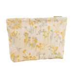 HASTHIP® Bolsa de Maquillaje Floral Grande para Mujer,Estuche de Cosméticos Viaje con Cremallera,Organizador Maquillaje Ligero Lona Neceser Aseo Portátil para Bolso - Beige