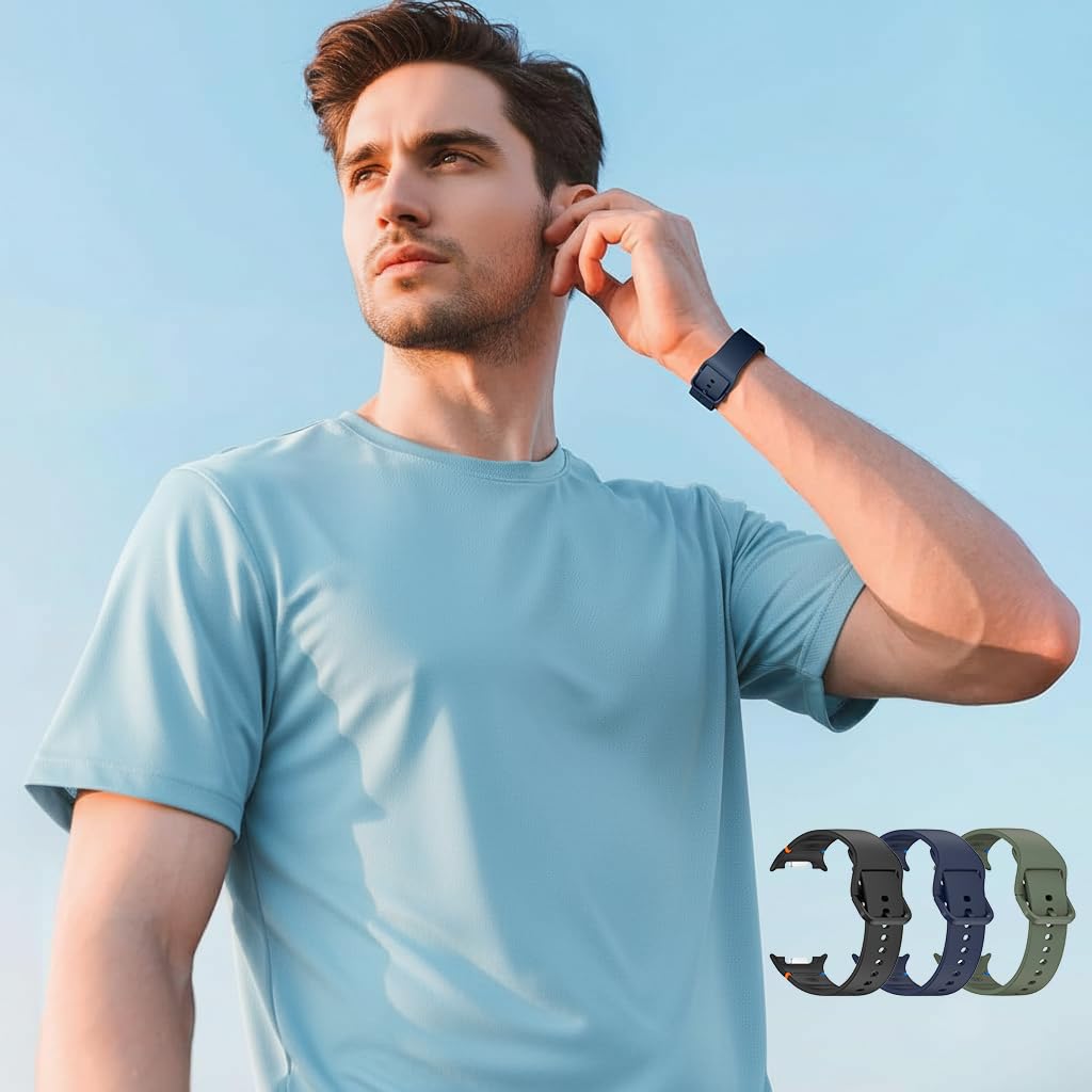 HASTHIP 3 Pack Silicone Strap Bands Compatible with Galaxy Watch 8 & Watch 8 Classic
