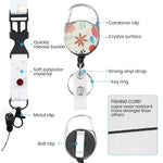 HASTHIP ID Badge Holder Keychain with 24 in Retractable Wire & 19 in Detachable Lanyard for Keys and Cards | Quick Carabiner Clip for Work or Travel