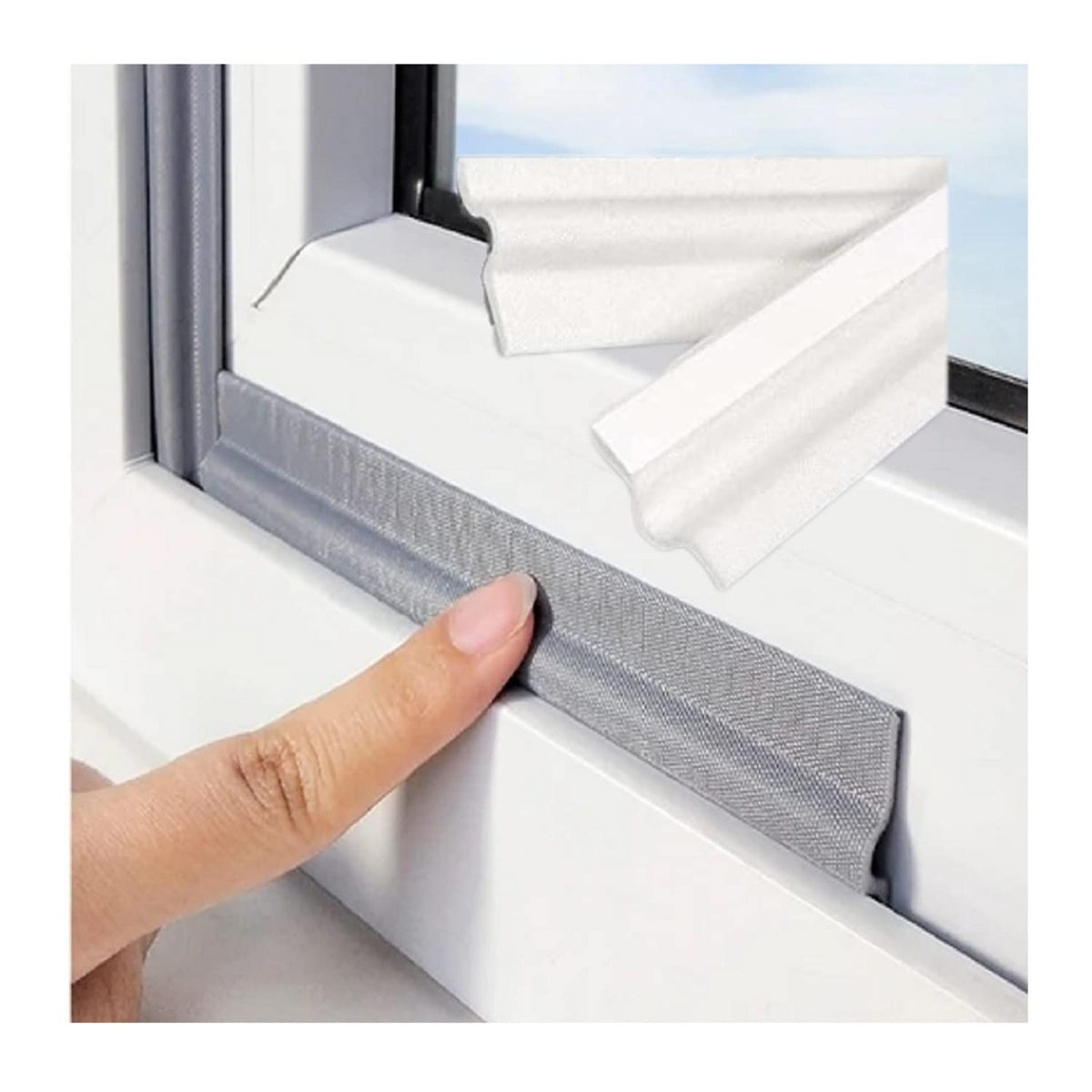 HASTHIP® 10m Self Adhesive Soundproof Window Sealing Strips - PU Foam Door Sealing Strips Weather Stripping for Door Weatherproof, Windproof Window Frame Seal Brush Strip