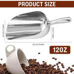 HASTHIP Ice Scoop for Ice Buckets with 12 oz Deep Bowl and Ergonomic Handle | Aluminum Tool