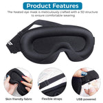 HASTHIP USB Wired Eye Mask for Relaxing Eye Spa with 3D Contour Design & 3 Heat Levels
