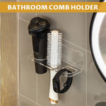 HASTHIP Hair Brush Holder for Bathroom with Clear Acrylic Space-Saving Design | Easy to Clean