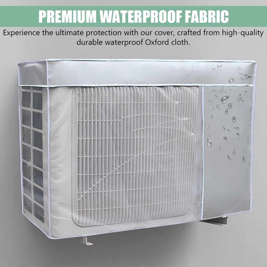 HASTHIP® Ac cover 1.5 Ton, 1.5P Waterproof AC Condenser Unit Cover, Air Conditioner Cover For Outside Units Insulated AC Cover With Sun Protection,Dust-proof Waterproof Window AC Protection Cover