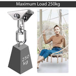HASTHIP® Ganchos de Techo Giratorios 360° de Acero Inoxidable,Soporte Montaje Pesado para Hamaca,Silla Colgante Saco Boxeo Yoga Luces o Ventilador Carga Máx 250 kg Plata
