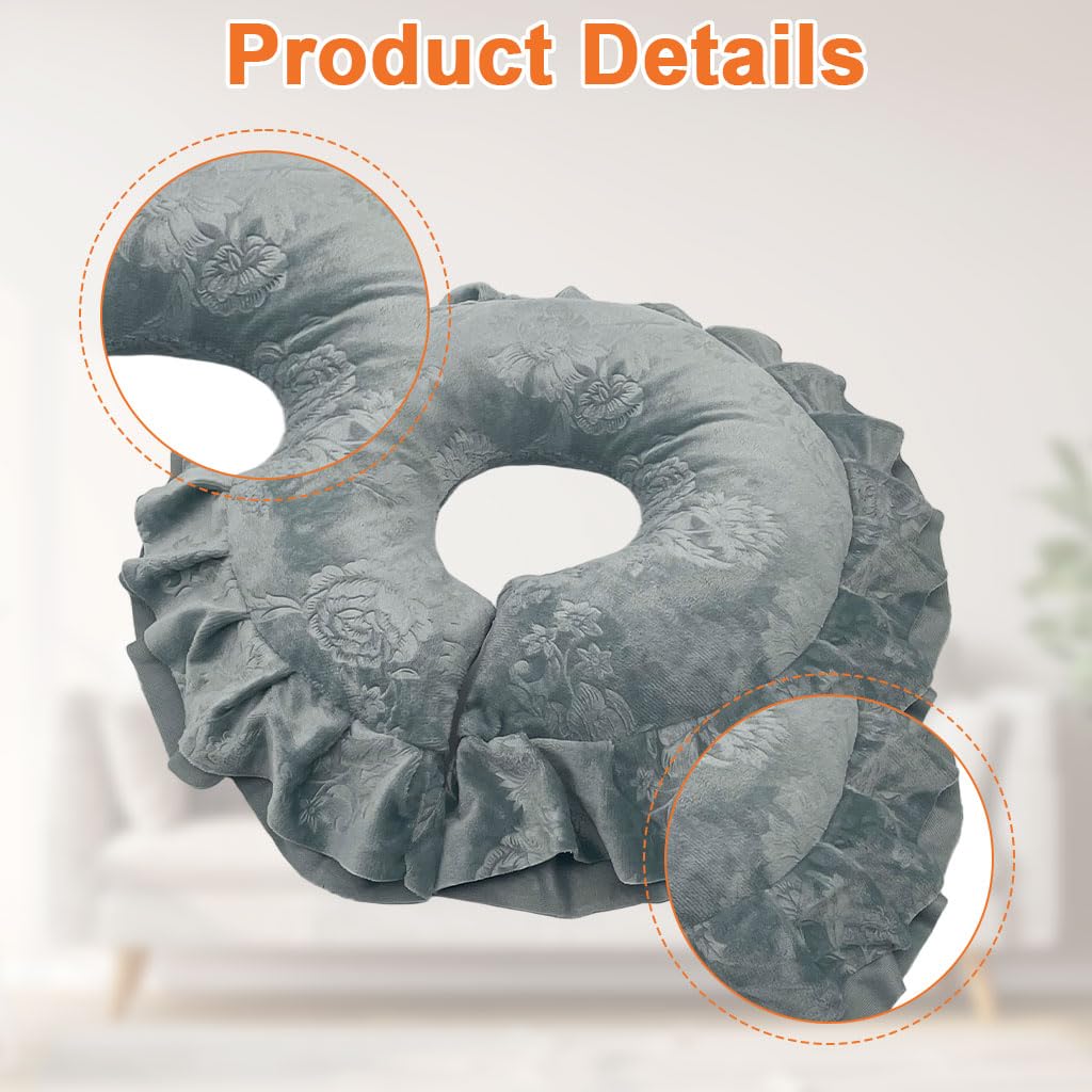 HASTHIP Face Down Prone Pillow for Massage and Eye Comfort featuring Central Breathing Hole & Velvet Cover