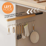 HASTHIP Belt Organiser for Wardrobe with 12 U Shaped Hooks 41x8cm Wooden Pull Out Hanger | 3PCS Set