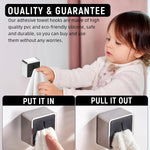HASTHIP Self-Adhesive Towel Holders for Kitchen and Bathroom with Push-In Snap Grippers | 2Pcs No-Drill Wall Organizers