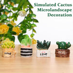 Cactus Micro Landscape Plants, 2.3x2.2cm Desk Topper Artificial House Plants Fake Succulent Plants Fake Succulent Potted Plants Miniature Potted Plant Mini Potted Plants