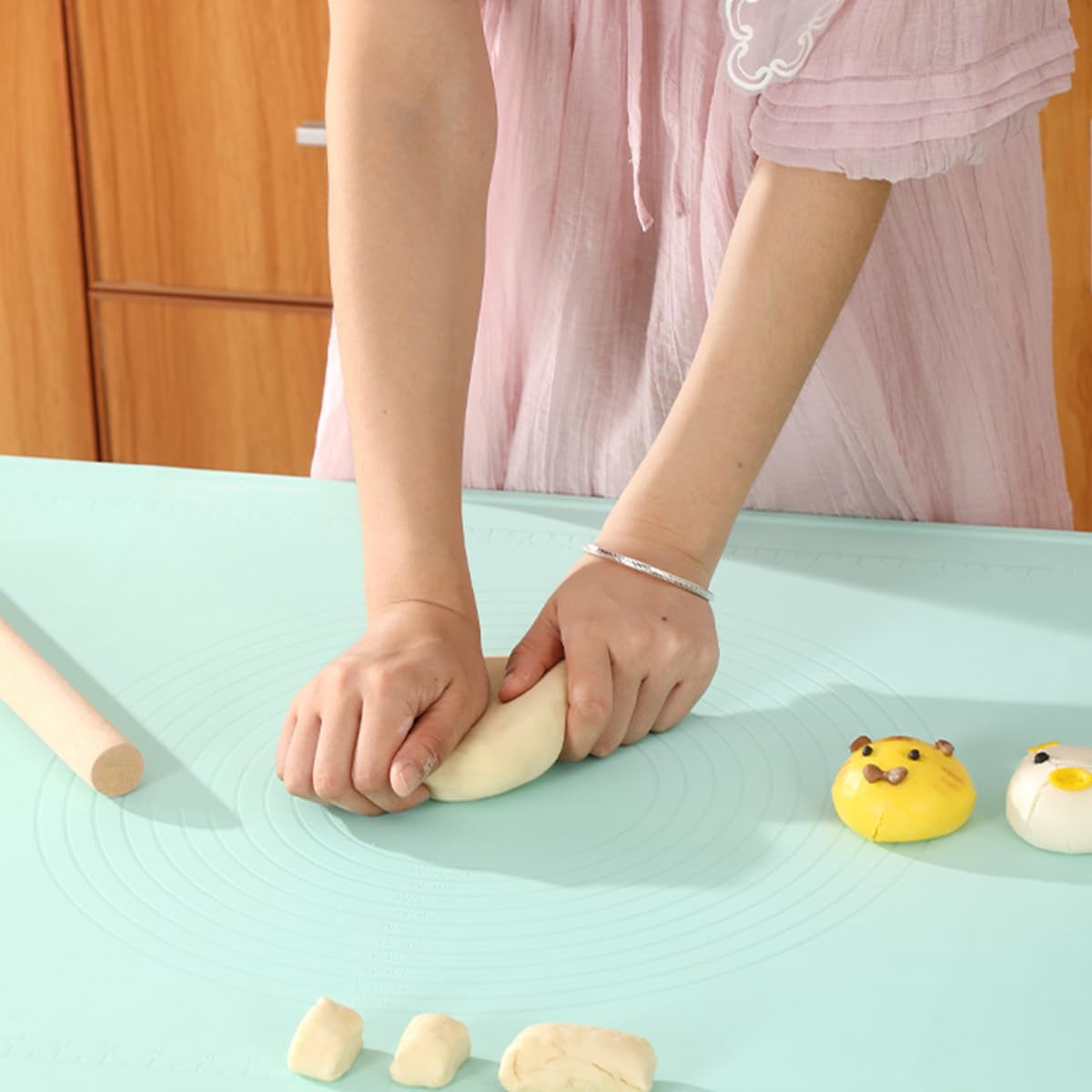 HASTHIP Silicone Baking Mat 29x21 in for Pastry and Bread with Edge Heightening | Non-stick Food Grade Surface